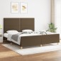 vidaXL Estructura de cama con cabecero de tela marrón 180x200 cm