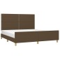 vidaXL Estructura de cama con cabecero de tela marrón 180x200 cm