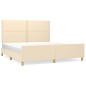 vidaXL Estructura de cama con cabecero de tela color crema 180x200 cm