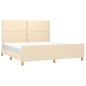 vidaXL Estructura de cama con cabecero de tela color crema 180x200 cm