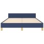 vidaXL Estructura de cama con cabecero de tela azul 140x190 cm vidaXL Estructura de cama con cabecero de tela azul 140x190 cm