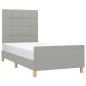 vidaXL Estructura de cama con cabecero de tela gris claro 80x200 cm vidaXL Estructura de cama con cabecero de tela gris claro 80x200 cm