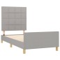 vidaXL Estructura de cama con cabecero de tela gris claro 80x200 cm vidaXL Estructura de cama con cabecero de tela gris claro 80x200 cm