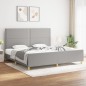 vidaXL Estructura de cama con cabecero de tela gris claro 200x200 cm vidaXL Estructura de cama con cabecero de tela gris claro 200x200 cm