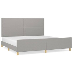 vidaXL Estructura de cama con cabecero de tela gris claro 200x200 cm