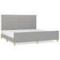 vidaXL Estructura de cama con cabecero de tela gris claro 200x200 cm vidaXL Estructura de cama con cabecero de tela gris claro 200x200 cm