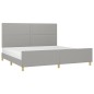 vidaXL Estructura de cama con cabecero de tela gris claro 200x200 cm vidaXL Estructura de cama con cabecero de tela gris claro 200x200 cm