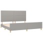 vidaXL Estructura de cama con cabecero de tela gris claro 200x200 cm vidaXL Estructura de cama con cabecero de tela gris claro 200x200 cm