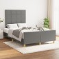 vidaXL Estructura de cama con cabecero de tela gris oscuro 120x200 cm vidaXL Estructura de cama con cabecero de tela gris oscuro 120x200 cm