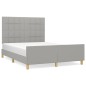 vidaXL Estructura de cama con cabecero de tela gris claro 140x190 cm vidaXL Estructura de cama con cabecero de tela gris claro 140x190 cm