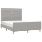 vidaXL Estructura de cama con cabecero de tela gris claro 140x190 cm vidaXL Estructura de cama con cabecero de tela gris claro 140x190 cm