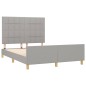 vidaXL Estructura de cama con cabecero de tela gris claro 140x190 cm vidaXL Estructura de cama con cabecero de tela gris claro 140x190 cm