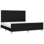 vidaXL Estructura de cama con cabecero de tela negro 180x200 cm vidaXL Estructura de cama con cabecero de tela negro 180x200 cm