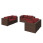 vidaXL Set muebles de jardín 6 piezas y cojines ratán sintético marrón vidaXL Set muebles de jardín 6 piezas y cojines ratán sintético marrón