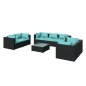 vidaXL Set de muebles de jardín 8 pzas y cojines ratán sintético negro vidaXL Set de muebles de jardín 8 pzas y cojines ratán sintético negro