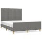 vidaXL Estructura de cama con cabecero de tela gris oscuro 140x200 cm vidaXL Estructura de cama con cabecero de tela gris oscuro 140x200 cm