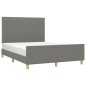 vidaXL Estructura de cama con cabecero de tela gris oscuro 140x200 cm vidaXL Estructura de cama con cabecero de tela gris oscuro 140x200 cm