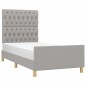 vidaXL Estructura de cama con cabecero de tela gris claro 100x200 cm vidaXL Estructura de cama con cabecero de tela gris claro 100x200 cm