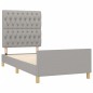 vidaXL Estructura de cama con cabecero de tela gris claro 100x200 cm vidaXL Estructura de cama con cabecero de tela gris claro 100x200 cm