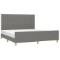 vidaXL Estructura de cama con cabecero tela gris oscuro 180x200 cm vidaXL Estructura de cama con cabecero tela gris oscuro 180x200 cm