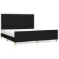 vidaXL Estructura de cama con cabecero de tela negro 160x200 cm vidaXL Estructura de cama con cabecero de tela negro 160x200 cm