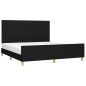 vidaXL Estructura de cama con cabecero de tela negro 160x200 cm vidaXL Estructura de cama con cabecero de tela negro 160x200 cm