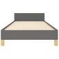 vidaXL Estructura de cama con cabecero de tela gris oscuro 90x200 cm