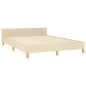 vidaXL Estructura de cama con cabecero de tela color crema 140x190 cm vidaXL Estructura de cama con cabecero de tela color crema 140x190 cm