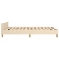 vidaXL Estructura de cama con cabecero de tela color crema 140x190 cm vidaXL Estructura de cama con cabecero de tela color crema 140x190 cm