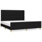 vidaXL Estructura de cama con cabecero de tela negro 160x200 cm vidaXL Estructura de cama con cabecero de tela negro 160x200 cm