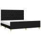 vidaXL Estructura de cama con cabecero de tela negro 160x200 cm vidaXL Estructura de cama con cabecero de tela negro 160x200 cm