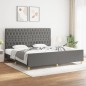 vidaXL Estructura de cama con cabecero tela gris oscuro 200x200 cm