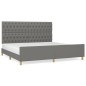 vidaXL Estructura de cama con cabecero tela gris oscuro 200x200 cm