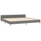 vidaXL Estructura de cama con cabecero tela gris oscuro 200x200 cm