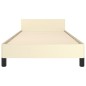 vidaXL Estructura de cama con cabecero cuero sintético crema 100x200cm vidaXL Estructura de cama con cabecero cuero sintético crema 100x200cm