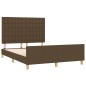 vidaXL Estructura de cama con cabecero de tela marrón 140x200 cm vidaXL Estructura de cama con cabecero de tela marrón 140x200 cm