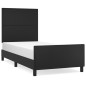 vidaXL Estructura de cama con cabecero cuero sintético negro 90x190 cm