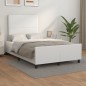 vidaXL Estructura de cama cabecero cuero sintético blanco 120x200 cm