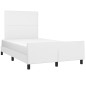 vidaXL Estructura de cama cabecero cuero sintético blanco 120x200 cm