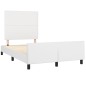 vidaXL Estructura de cama cabecero cuero sintético blanco 120x200 cm