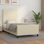 vidaXL Estructura de cama con cabecero cuero sintético crema 90x190 cm vidaXL Estructura de cama con cabecero cuero sintético crema 90x190 cm