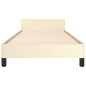 vidaXL Estructura de cama con cabecero cuero sintético crema 90x190 cm vidaXL Estructura de cama con cabecero cuero sintético crema 90x190 cm