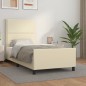 vidaXL Estructura de cama con cabecero cuero sintético crema 100x200cm vidaXL Estructura de cama con cabecero cuero sintético crema 100x200cm