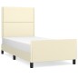 vidaXL Estructura de cama con cabecero cuero sintético crema 100x200cm vidaXL Estructura de cama con cabecero cuero sintético crema 100x200cm