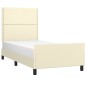 vidaXL Estructura de cama con cabecero cuero sintético crema 100x200cm vidaXL Estructura de cama con cabecero cuero sintético crema 100x200cm
