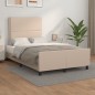 vidaXL Estructura de cama cabecero cuero sintético capuchino 120x200cm