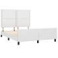 vidaXL Estructura de cama cabecero cuero sintético blanco 140x190 cm