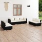 vidaXL Set de muebles de jardín 7 pzas y cojines ratán sintético negro vidaXL Set de muebles de jardín 7 pzas y cojines ratán sintético negro