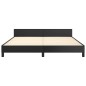 vidaXL Estructura de cama con cabecero cuero sintético negro 180x200cm vidaXL Estructura de cama con cabecero cuero sintético negro 180x200cm