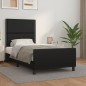 vidaXL Estructura de cama con cabecero cuero sintético negro 90x190 cm
